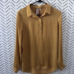 Anthropologie Dolan‎ Left Coast Collection Steinbeck Tunic Top Mustard XS